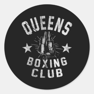 Adesivo Redondo Queens Boxing Club - Boxer em Vintage