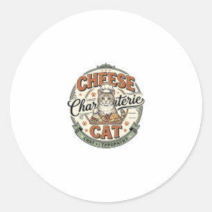 Adesivo Redondo Queijo Charcuteria Gato Queijo Charcuteria Gato Vi