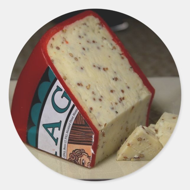 Adesivo Redondo Queijo de dragão vermelho (Frente)