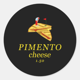 Adesivo Redondo Queijo Pimento Divertido Pai de Golfe