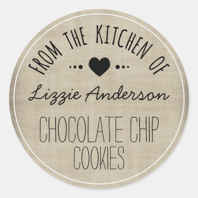 Adesivo Redondo Queimada de cozinha do campo da cozinha da etiquet (Frente)