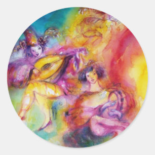 Adesivo Redondo QUEIMANDO A Dança CARNIVAL / Mascarada Veneziana