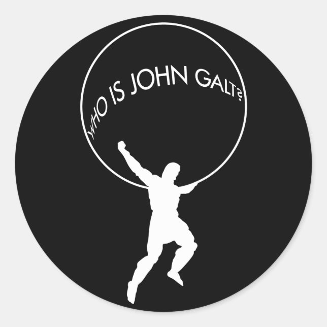 Adesivo Redondo Quem é John Galt? (Frente)