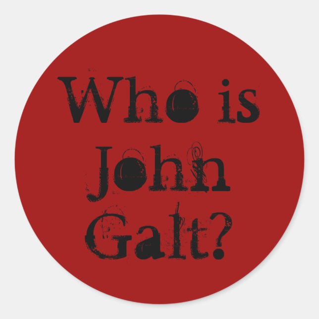 Adesivo Redondo Quem é John Galt? (Frente)
