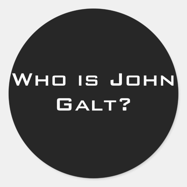 Adesivo Redondo Quem é John Galt? (Frente)