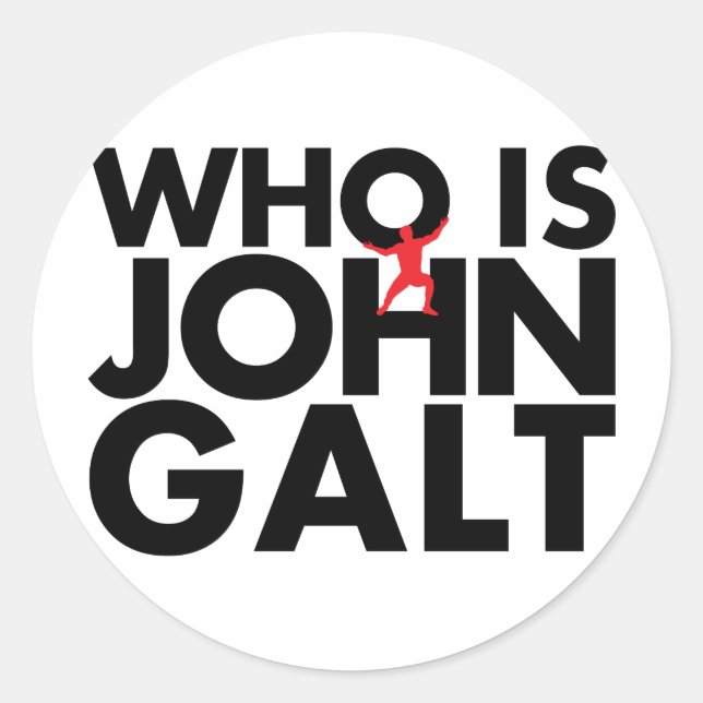 Adesivo Redondo Quem é John Galt (Frente)