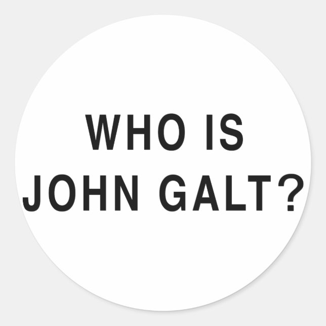 Adesivo Redondo Quem é John Galt? (Frente)