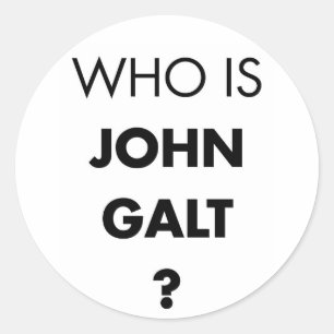 Adesivo Redondo Quem é John Galt? A pergunta