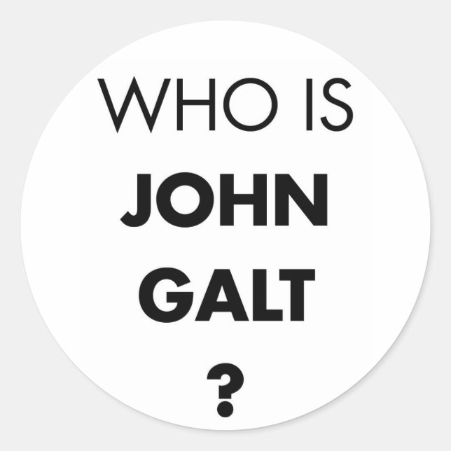 Adesivo Redondo Quem É John Galt? A pergunta (Frente)