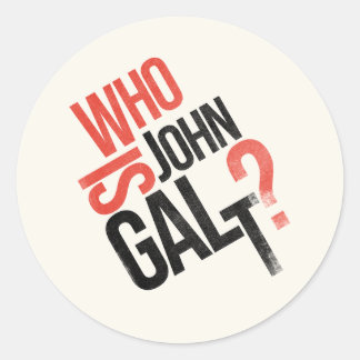 Adesivo Redondo Quem É John Galt? Ayn Rand Sticker