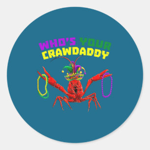 Adesivo Redondo Quem é o crawdaddy lagostim bobo contas mardi gras