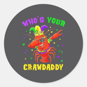 Adesivo Redondo Quem é o seu Crawdaddy Lagostim Jester Contas Piad