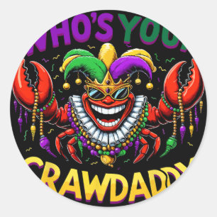 Adesivo Redondo Quem É Seu Crawdaddy Lagostim Jester Contas Divers