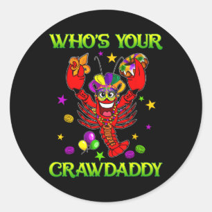 Adesivo Redondo Quem Seu Crawaddy Crawfish Jester Miçanga Mães Eng