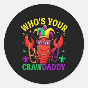 Adesivo Redondo Quem Seu Crawaddy Crawfish Jester Miçanga Mães Eng
