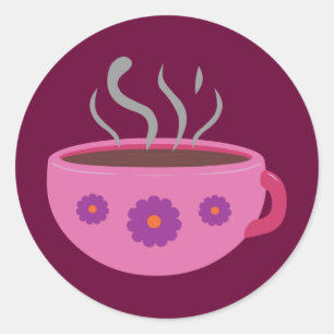 Adesivo Redondo Quente de café