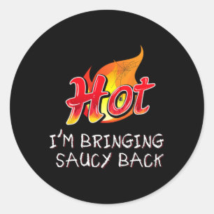 Adesivo Redondo Quente, sou muito picante, Taco Sauce Group Ha