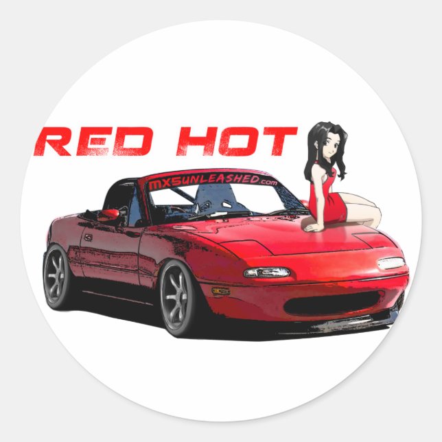 Adesivo Redondo Quente Vermelho Miata MX-5 (Frente)