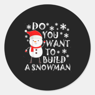 Adesivo Redondo Quer Construir Um Boneco de Neve Doce Boneco de Ne