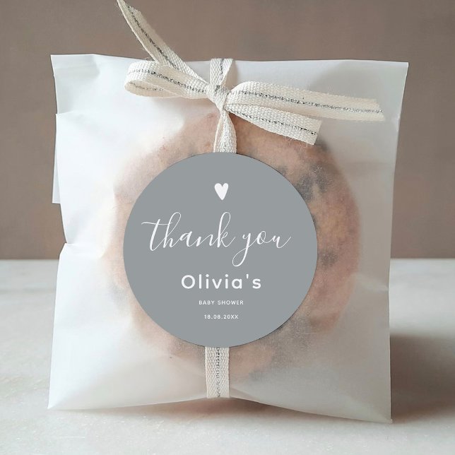 Adesivo Redondo Querida Cinza Obrigado (Criador carregado)