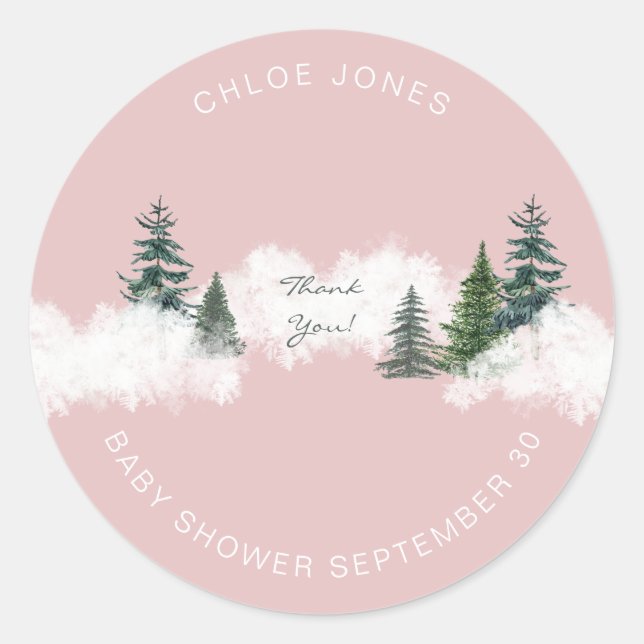 Adesivo Redondo Querida, é Fria Fora de Rosa Obrigado (Frente)