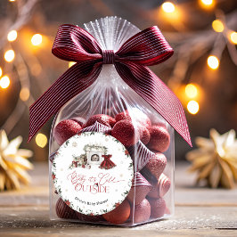 Adesivo Redondo Querida, é frio fora do Chá de fraldas moderno