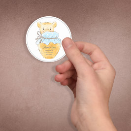 Adesivo Redondo Querida Jar Boy Teddy Bear Obrigado