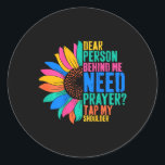 Adesivo Redondo Querida Pessoa Atrás De Mim Precisa De Oração Bata<br><div class="desc">Querida Pessoa Atrás De Mim Precisa De Oração Bata No Ombro</div>
