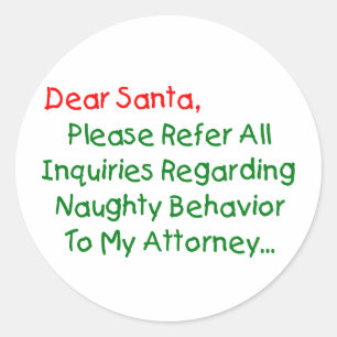 Adesivo Redondo Querido Advogado Papai Noel - Carta de Natal Diver
