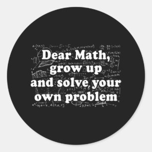 Adesivo Redondo Querido Diversão De Matemática De Volta Para O Pro