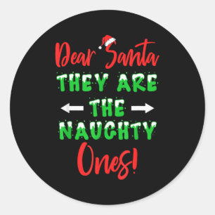 Adesivo Redondo Querido Papai Noel Eles São Os Travessos Funny Chr