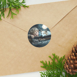 Adesivo Redondo Querido Papai Noel Fomos Boas Foto de Férias