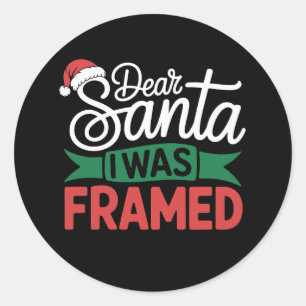 Adesivo Redondo Querido Papai Noel Fui Incriminado Natal Xmas Trav