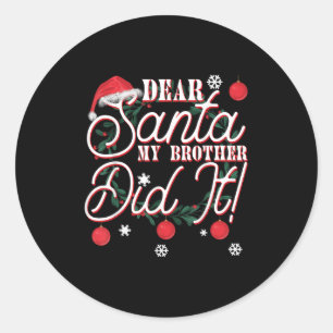 Adesivo Redondo Querido Papai Noel Meu Irmão Fez Irmãos 