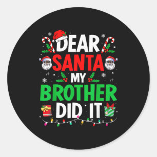 Adesivo Redondo Querido Papai Noel Meu Irmão Fez Isso Piada De Nat