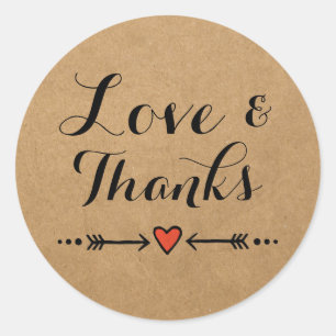 Adesivo Redondo Queridos & setas cor-de-rosa que Wedding o amor &