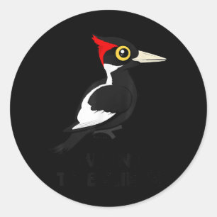 Adesivo Redondo Quero Acreditar No Pica-Pau De Marinha Birdorab