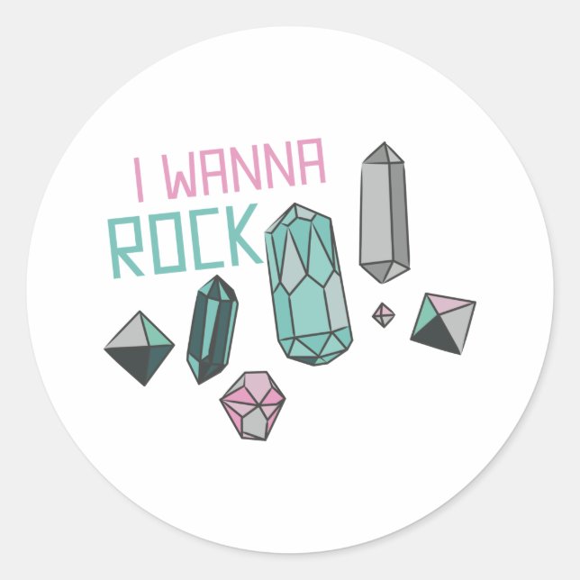 Adesivo Redondo Quero Rock (Frente)