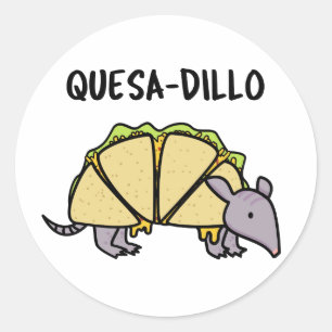 Adesivo Redondo Quesa-Dillo Cute Quesadilla Pun