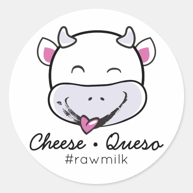 Adesivo Redondo Queso Queso Raw Milk Sticker (Frente)