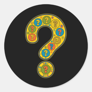 Adesivo Redondo Question Mark Yellow Artful Image Punctuation