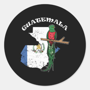 Adesivo Redondo Quetzal Bird Guatemala Cha Guatemala Flag