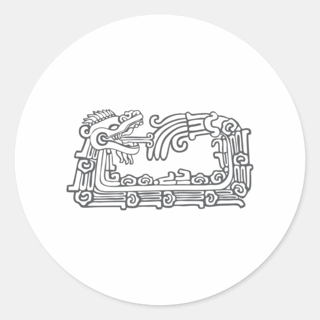 Adesivo Redondo Quetzalcoatl Design (Frente)