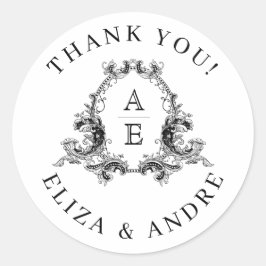 Adesivo Redondo Quic, preto e branco - Segura dos monogramas