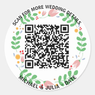 Adesivo Redondo QuickLink: Autocolante de código QR comercial