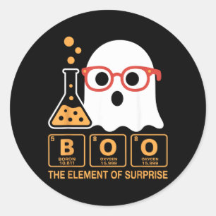 Adesivo Redondo Química Boo O Elemento Surpresa Químico Fofo