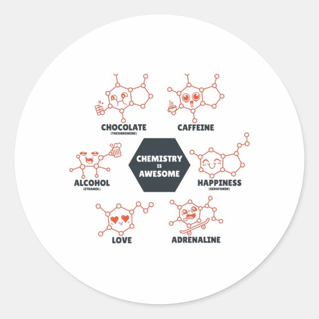 Adesivo Redondo Química é incrível (Frente)