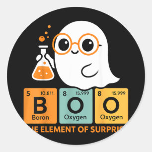 Adesivo Redondo Química Fofa Boo O Elemento Surpresa Químico