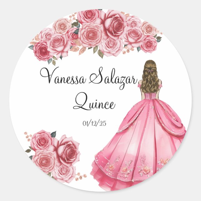Adesivo Redondo Quince Stickers (Frente)