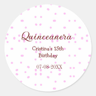 Adesivo Redondo Quinceanera anos 15 de aniversário adicione nome p